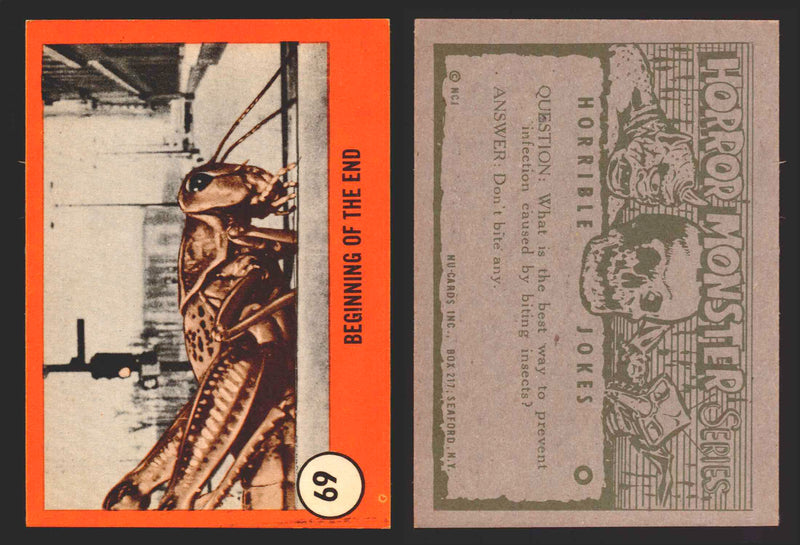 1961 Horror Monsters Series 2 Orange You Pick Trading Card Singles 67-146 NuCard #	 69   Beginning of the End  - TvMovieCards.com