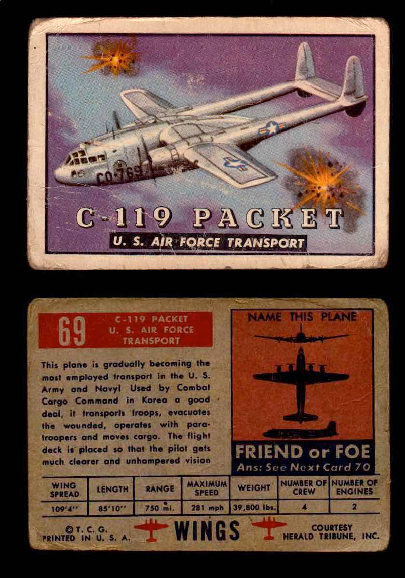 1952 Wings Topps TCG Vintage Trading Cards You Pick Singles #1-100 #69  - TvMovieCards.com