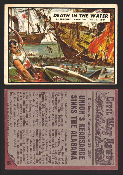 1962 Civil War News Topps TCG Trading Card You Pick Single Cards #1 - 88 69   Death in the Water  - TvMovieCards.com