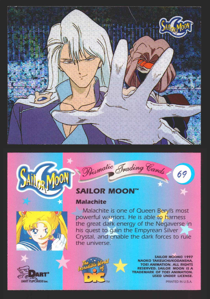 1997 Sailor Moon Prismatic You Pick Trading Card Singles #1-#72 Cracked 69   Malachite  - TvMovieCards.com