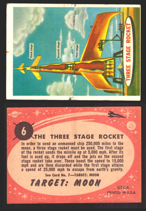 Space Cards Target Moon Cards Topps Trading Cards #1-88 You Pick Singles 6   Three Stage Rocket  - TvMovieCards.com