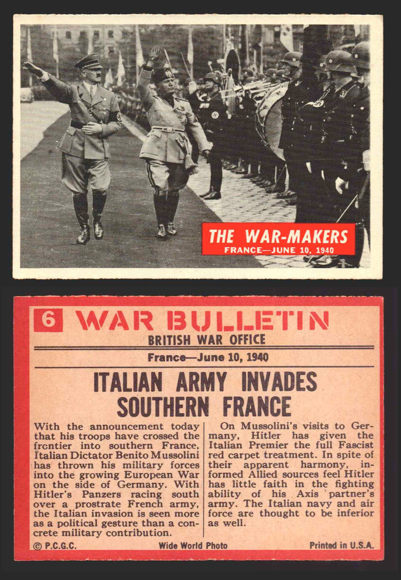 1965 War Bulletin Philadelphia Gum Vintage Trading Cards You Pick Singles #1-88 6   The War-Makers  - TvMovieCards.com