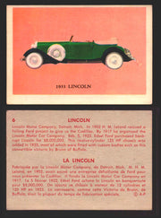 1959 Parkhurst Old Time Cars Vintage Trading Card You Pick Singles #1-64 V339-16 6	1933 Lincoln  - TvMovieCards.com