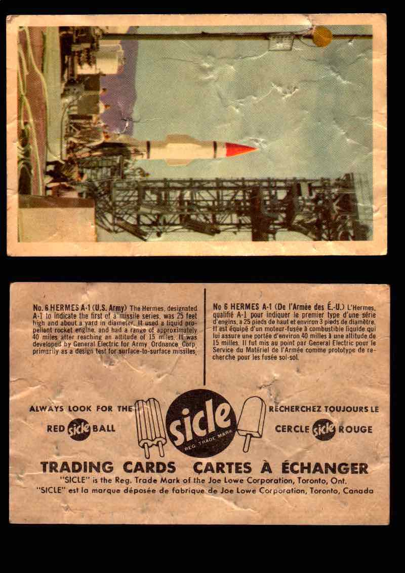 1959 Sicle Aircraft & Missile Canadian Vintage Trading Card U Pick Singles #1-25 #6 Hermes A-1  - TvMovieCards.com