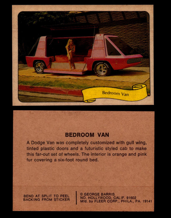 Kustom Cars - Series 2 George Barris 1975 Fleer Sticker Vintage Cards You Pick S #6 Bedroom Van  - TvMovieCards.com