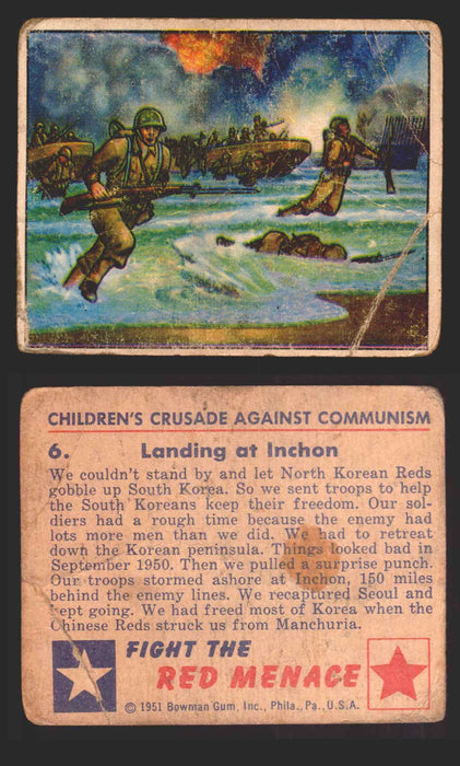 1951 Red Menace Vintage Trading Cards #1-48 You Pick Singles Bowman Gum 6   Landing at Inchon  - TvMovieCards.com