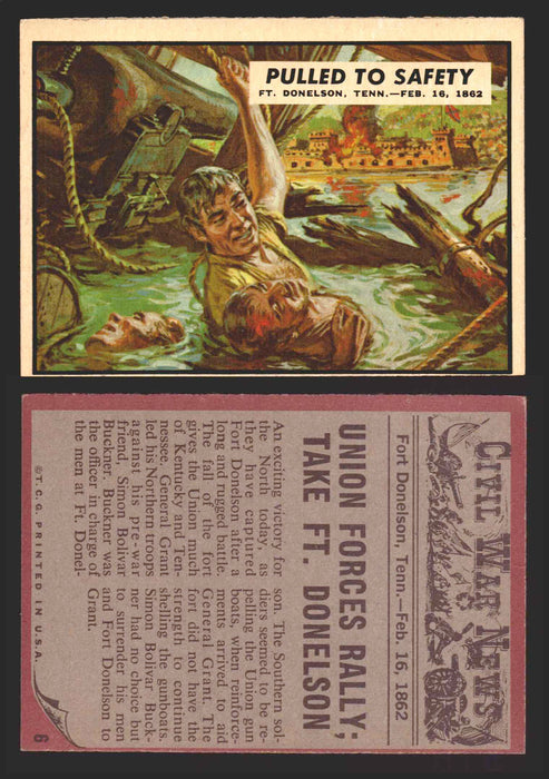 1962 Civil War News Topps TCG Trading Card You Pick Single Cards #1 - 88 6   Pulled to Safety  - TvMovieCards.com