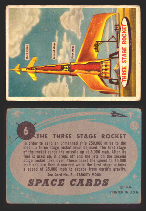 1957 Space Cards Topps Vintage Trading Cards #1-88 You Pick Singles 6   Three Stage Rocket  - TvMovieCards.com