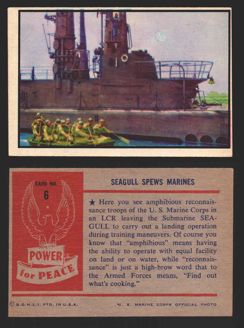 1954 Power For Peace Vintage Trading Cards You Pick Singles #1-96 6   Seagull Spews Marines  - TvMovieCards.com