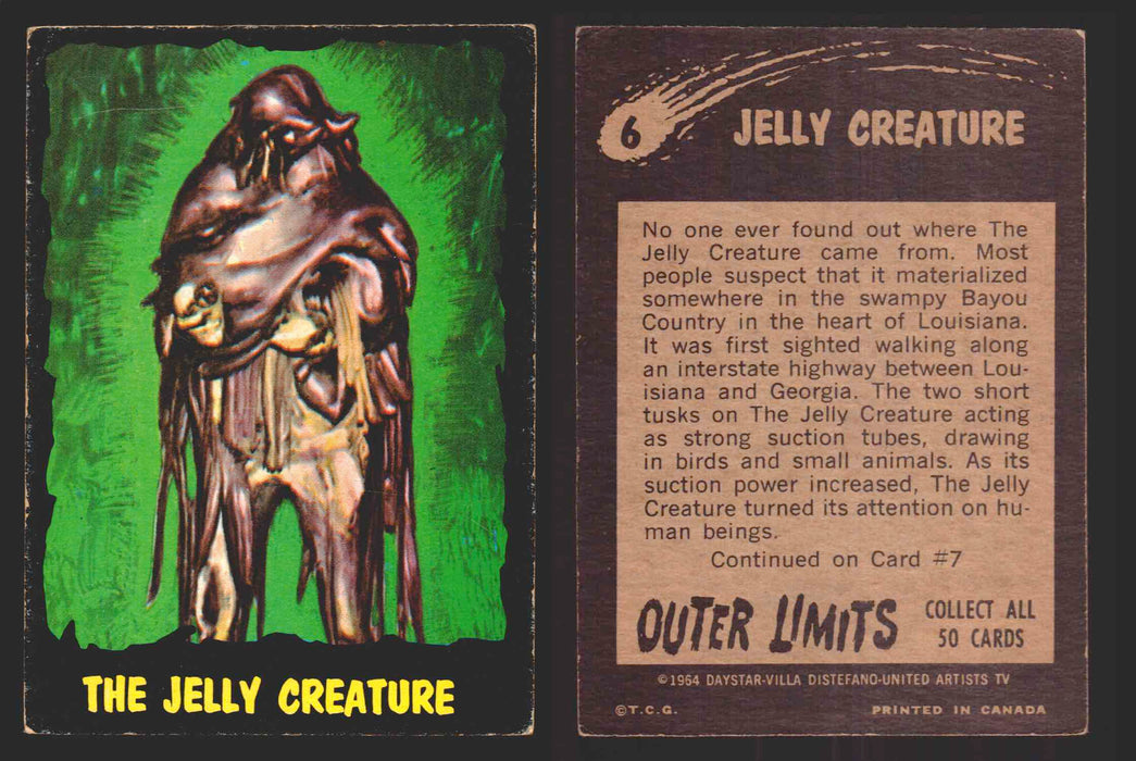 1964 Outer Limits Vintage Trading Cards #1-50 You Pick Singles O-Pee-Chee OPC 6   The Jelly Creature  - TvMovieCards.com