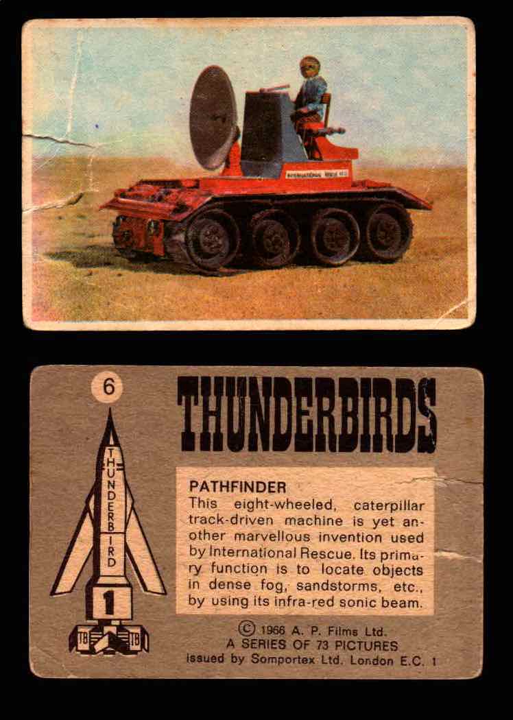 Thunderbirds Vintage Trading Card Singles #1-72 Somportex 1966 #6  - TvMovieCards.com