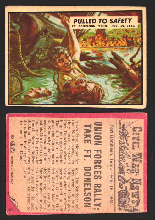 Civil War News Vintage Trading Cards A&BC Gum You Pick Singles #1-88 1965 6   Pulled to Safety  - TvMovieCards.com