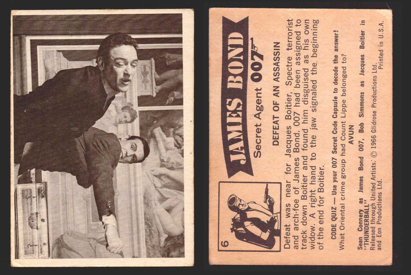 1966 James Bond 007 Thunderball Vintage Trading Cards You Pick Singles #1-66 6   Defeat Of An Assassin  - TvMovieCards.com