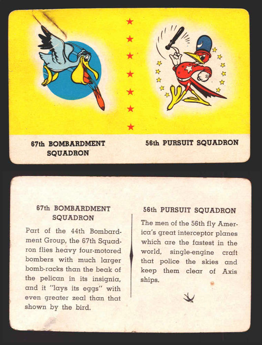 1943 Air Squadron Insignias You Pick Single Trading Cards #1-9 Leaf / Card-O 67th Bombardment Squadron	/    56th Pursuit Squadron  - TvMovieCards.com