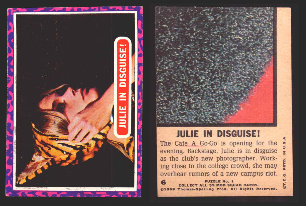 1969 The Mod Squad Vintage Trading Cards You Pick Singles #1-#55 Topps 6   Julie in Disguise!  - TvMovieCards.com
