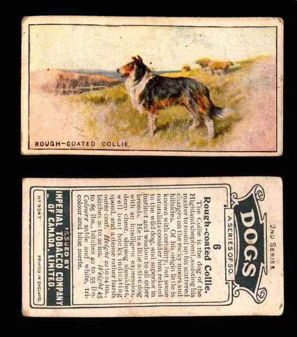 1925 Dogs 2nd Series Imperial Tobacco Vintage Trading Cards U Pick Singles #1-50 #6 Rough Coated Collie  - TvMovieCards.com