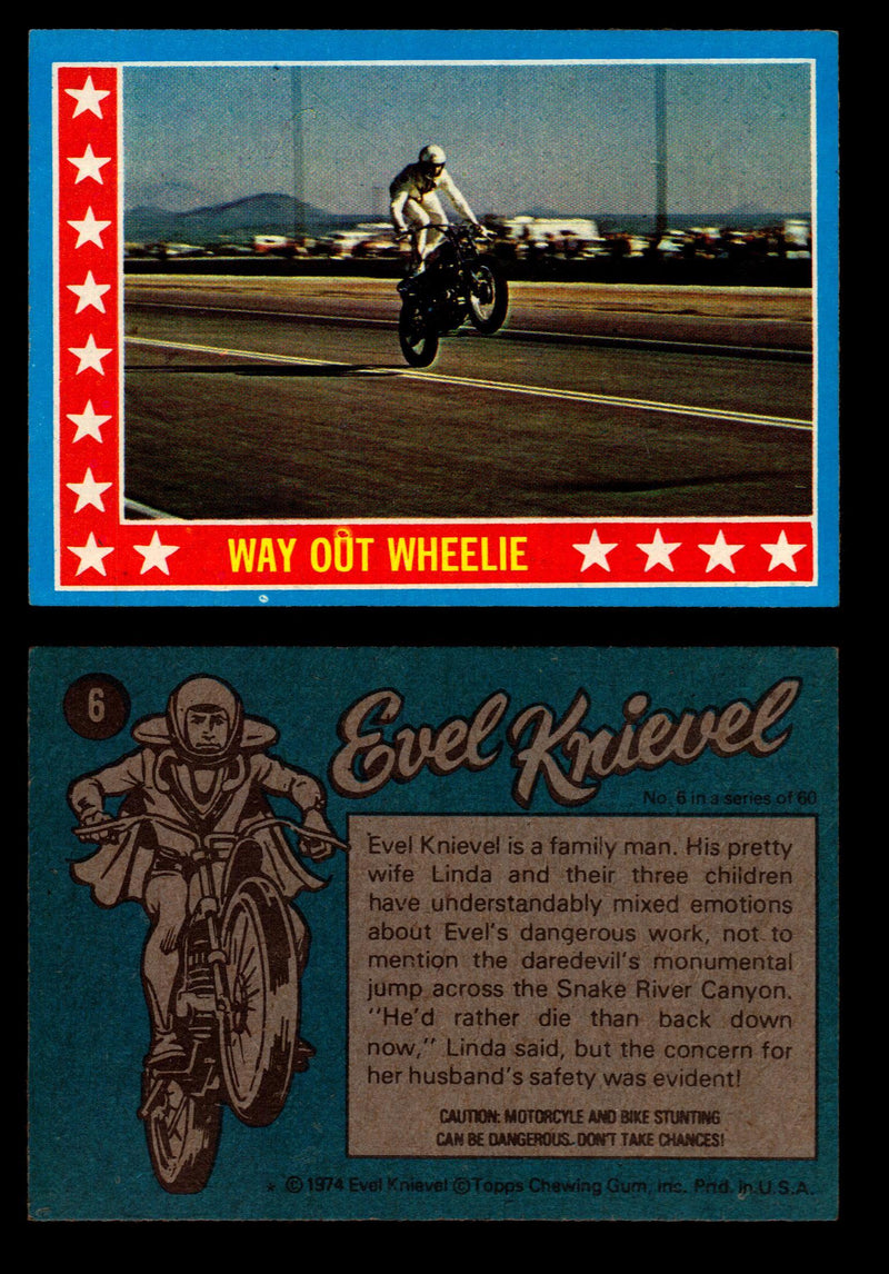Evel Knievel Topps 1974 Vintage Trading Cards You Pick Singles #1-60 #6  - TvMovieCards.com