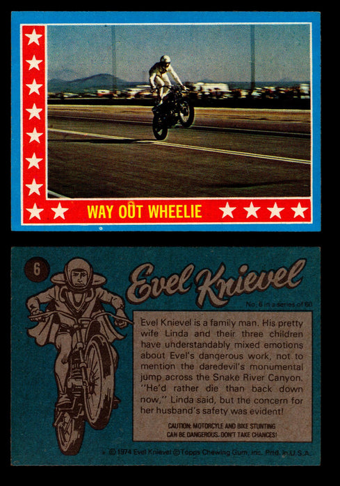Evel Knievel Topps 1974 Vintage Trading Cards You Pick Singles #1-60 #6  - TvMovieCards.com