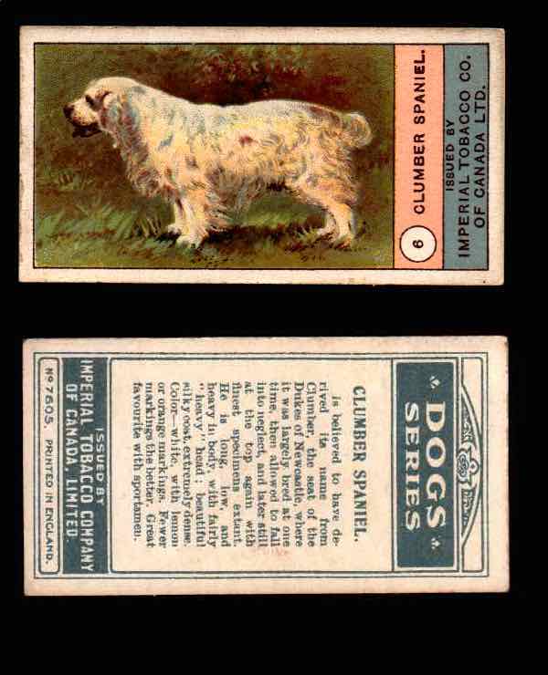 1924 Dogs Series Imperial Tobacco Vintage Trading Cards U Pick Singles #1-24 #6 Clumber Spaniel  - TvMovieCards.com