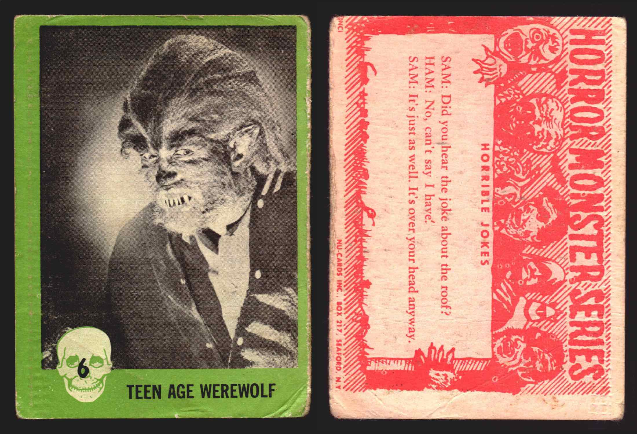 1961 Horror Monsters Series 1 Green Trading Card You Pick Singles