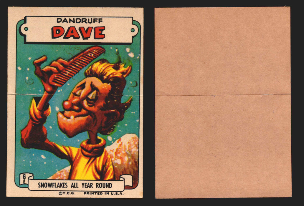 1966 Slob Stickers Topps Trading Card You Pick Singles #1-44 Series 1st A & B #6B Dandruff Dave  - TvMovieCards.com
