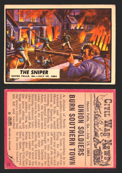 Civil War News Vintage Trading Cards A&BC Gum You Pick Singles #1-88 1965 70   The Sniper  - TvMovieCards.com