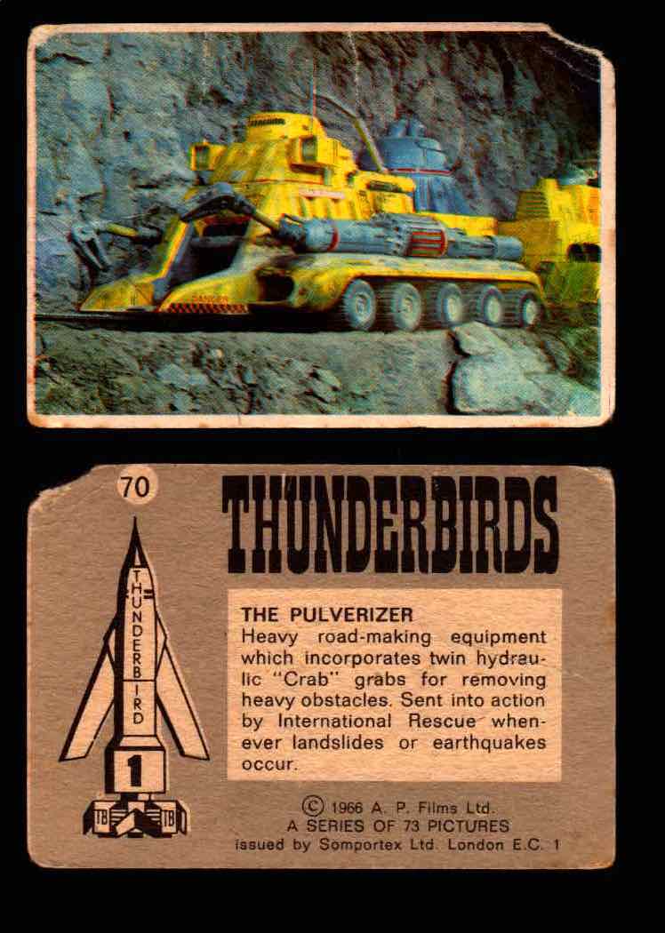 Thunderbirds Vintage Trading Card Singles #1-72 Somportex 1966 #70  - TvMovieCards.com