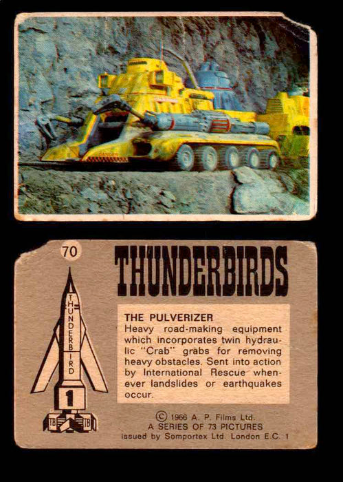 Thunderbirds Vintage Trading Card Singles #1-72 Somportex 1966 #70  - TvMovieCards.com