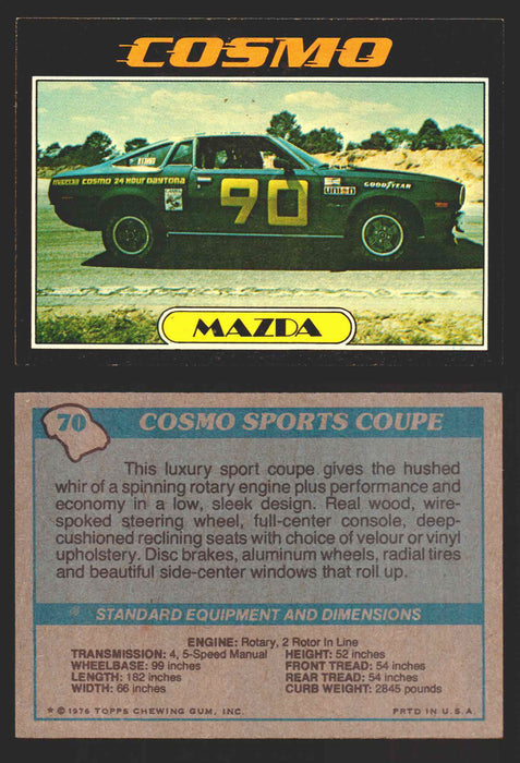 1976 Autos of 1977 Vintage Trading Cards You Pick Singles #1-99 Topps 70   Mazda Cosmo Sports Coupe  - TvMovieCards.com