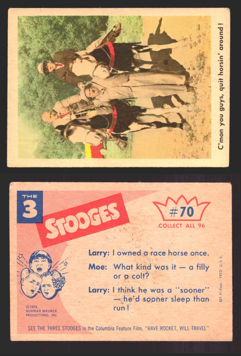 1959 Three 3 Stooges Fleer Vintage Trading Cards You Pick Singles #1-96 #70  - TvMovieCards.com
