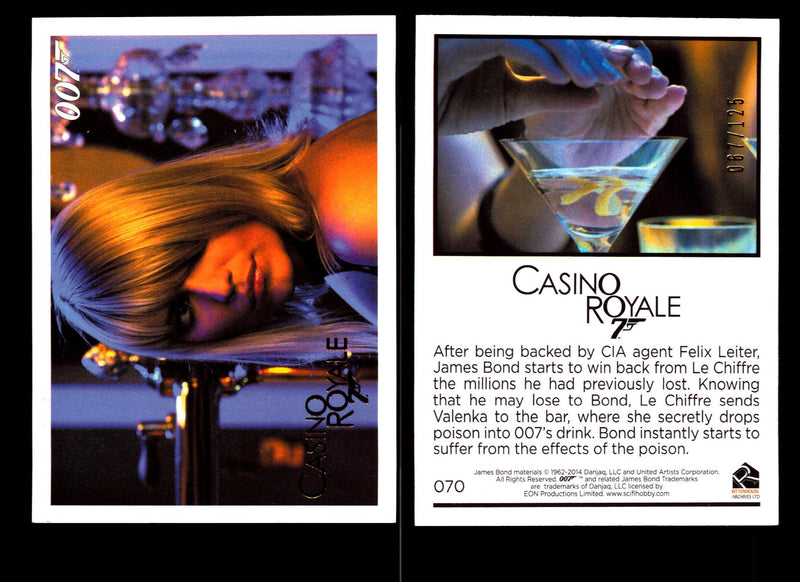 James Bond Archives 2014 Casino Royal Gold Parallel Card You Pick Number #70  - TvMovieCards.com