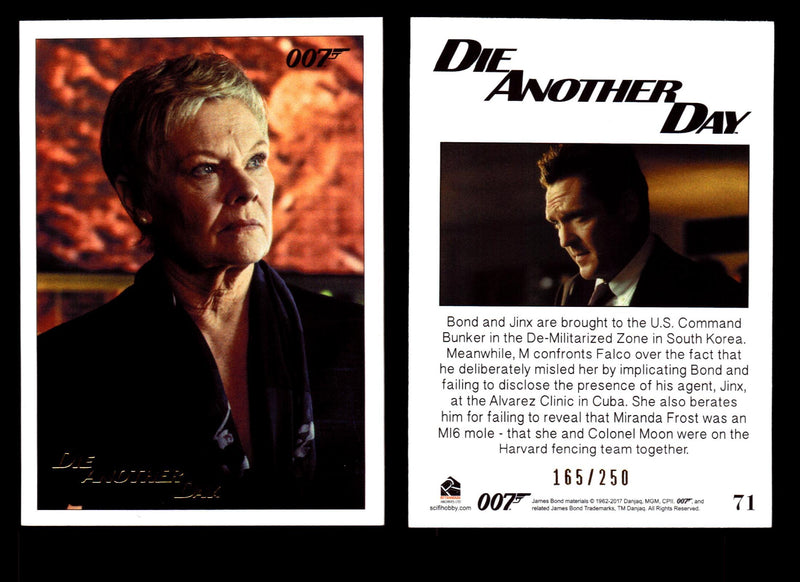 James Bond Archives 2017 Final Edition Die Another Day Gold Parallel Card Single - TvMovieCards.com