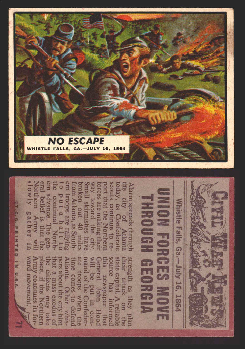 1962 Civil War News Topps TCG Trading Card You Pick Single Cards #1 - 88 71   No Escape  - TvMovieCards.com