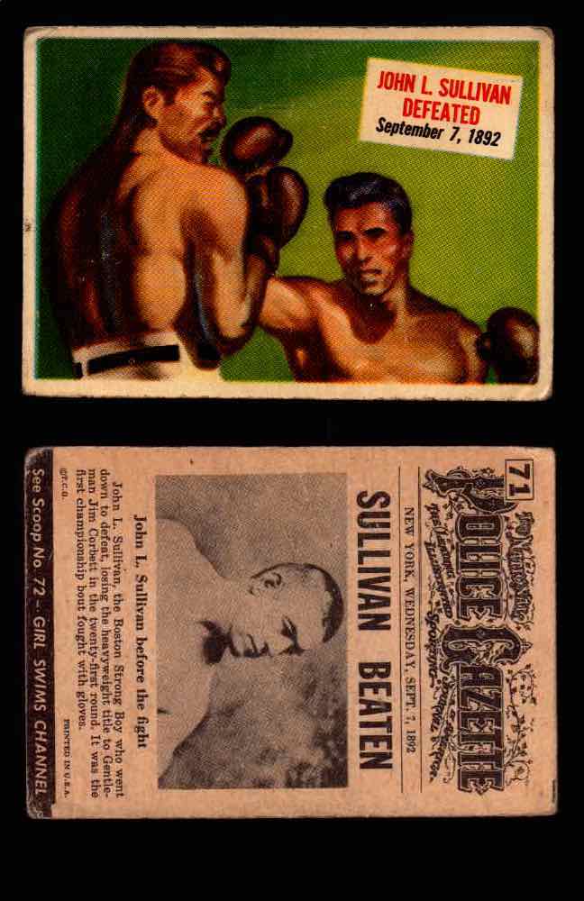 1954 Scoop Newspaper Series 1 Topps Vintage Trading Cards You Pick Singles #1-78 71   John L Sullivan Defeated  - TvMovieCards.com