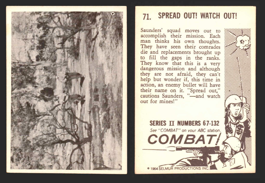 1964 Combat Series II Donruss Selmur Vintage Card You Pick Singles #67-132 71   Spread Out! Watch Out!  - TvMovieCards.com