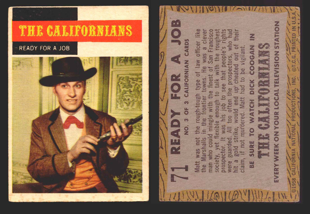 1958 TV Westerns Topps Vintage Trading Cards You Pick Singles #1-71 71   Ready for a Job  - TvMovieCards.com
