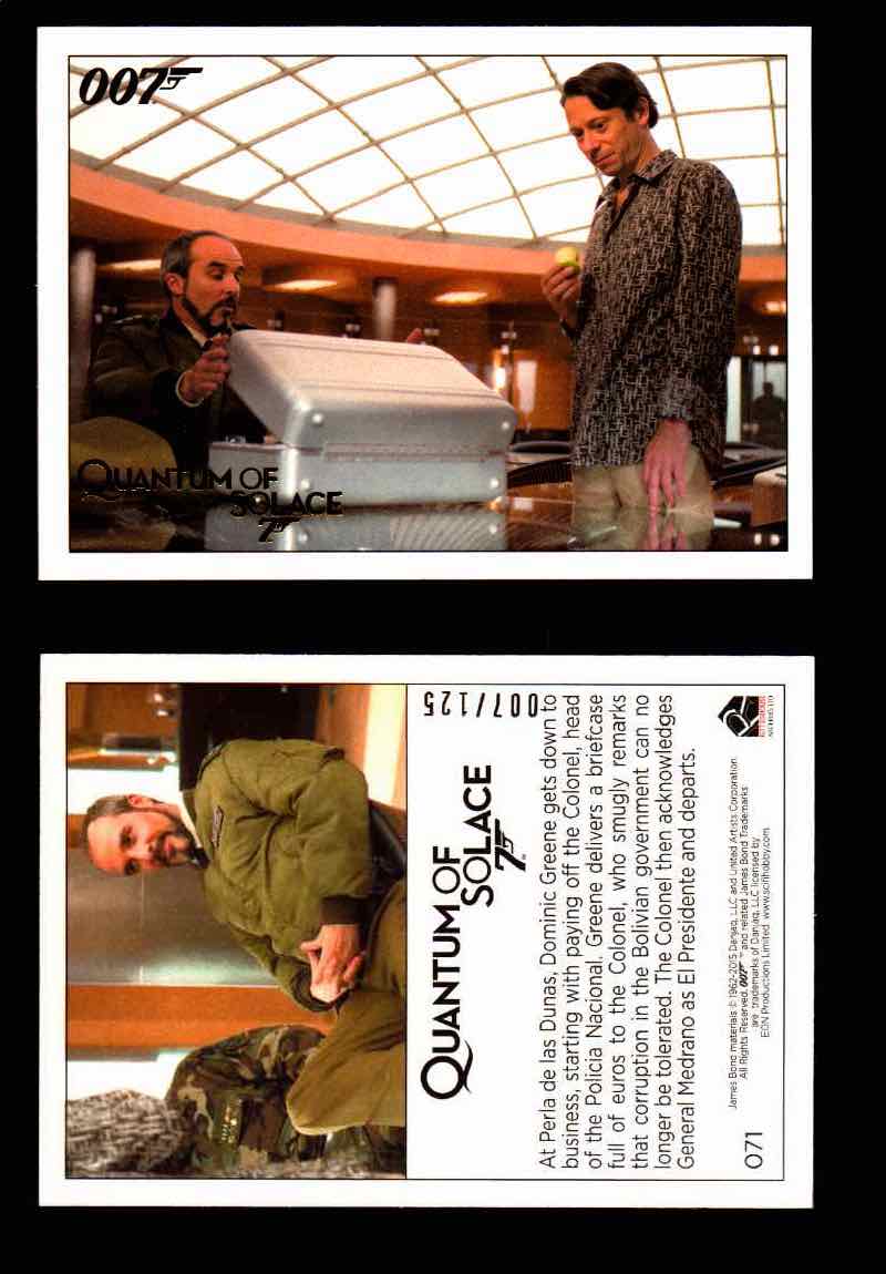 James Bond Archives Quantum of Solace Gold Parallel You Pick Single Cards #1-90 #71  - TvMovieCards.com