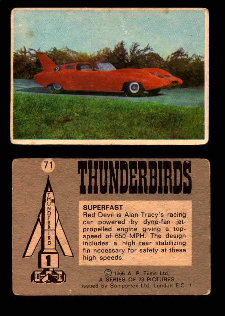 Thunderbirds Vintage Trading Card Singles #1-72 Somportex 1966 #71  - TvMovieCards.com