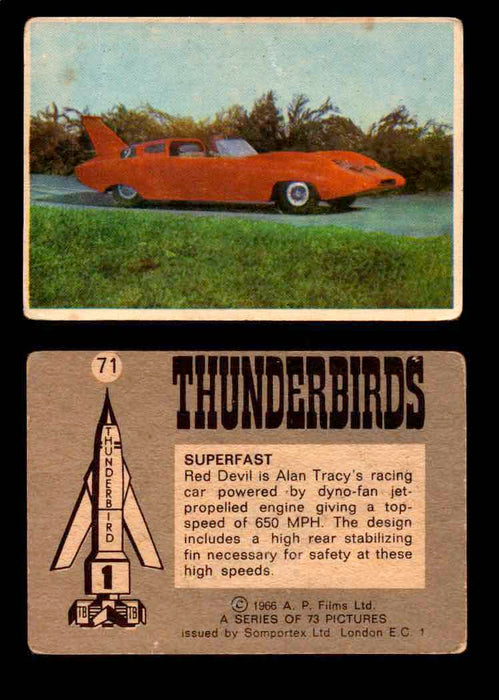 Thunderbirds Vintage Trading Card Singles #1-72 Somportex 1966 #71  - TvMovieCards.com