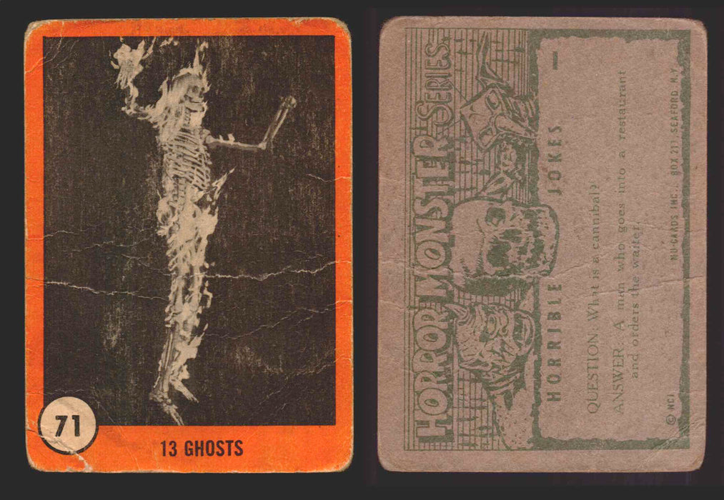 1961 Horror Monsters Series 2 Orange Trading Card You Pick Singles 67-146 NuCard 71   13 Ghosts  - TvMovieCards.com