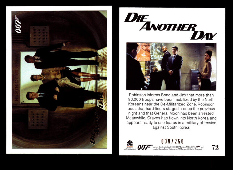 James Bond Archives 2017 Final Edition Die Another Day Gold Parallel Card Single - TvMovieCards.com