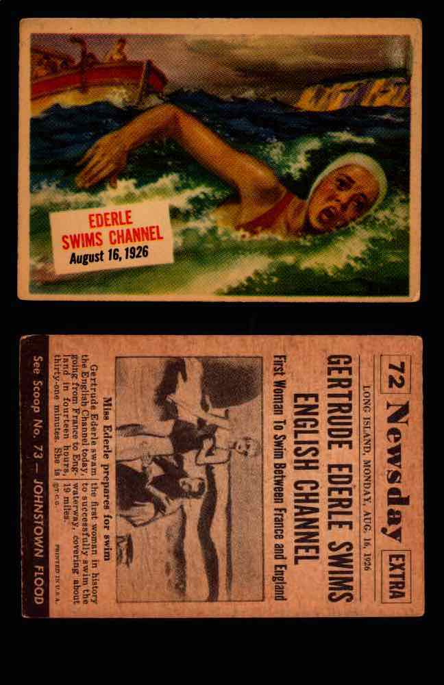 1954 Scoop Newspaper Series 1 Topps Vintage Trading Cards You Pick Singles #1-78 72   Ederle Swims Channel  - TvMovieCards.com