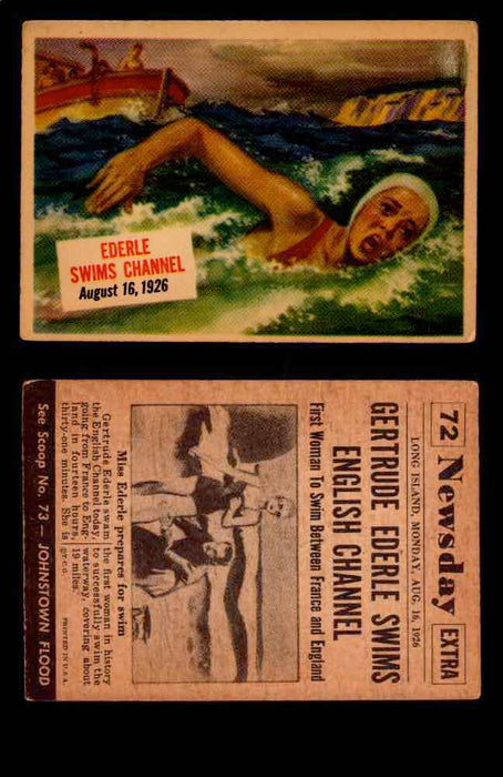 1954 Scoop Newspaper Series 1 Topps Vintage Trading Cards You Pick Singles #1-78 72   Ederle Swims Channel  - TvMovieCards.com