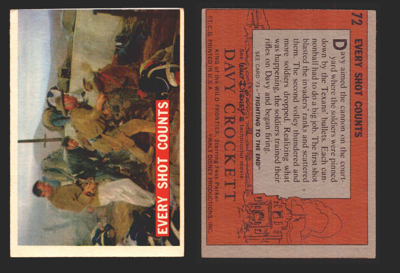 Davy Crockett Series 1 1956 Walt Disney Topps Vintage Trading Cards You Pick Sin 72   Every Shot Counts  - TvMovieCards.com