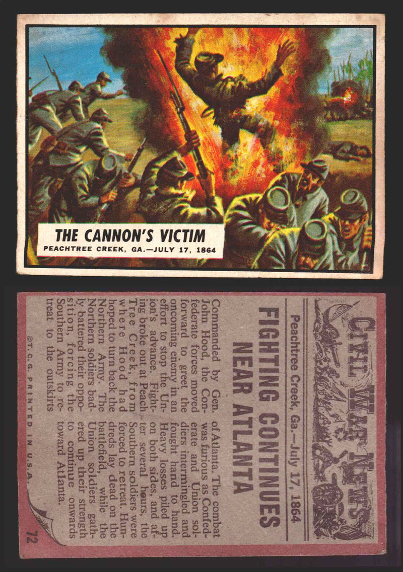 1962 Civil War News Topps TCG Trading Card You Pick Single Cards #1 - 88   - TvMovieCards.com