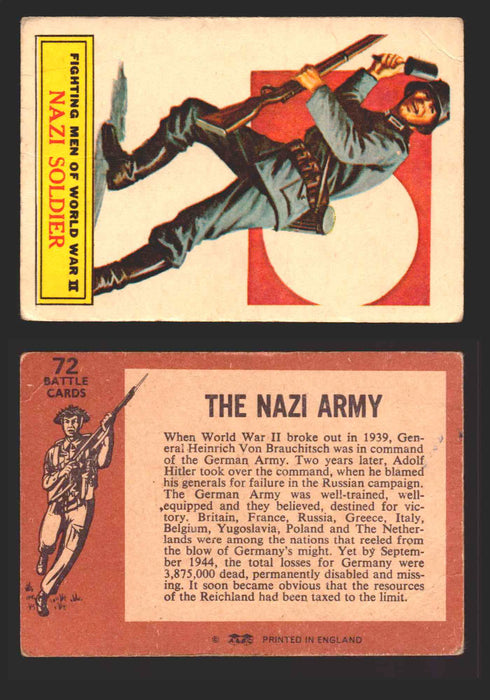 1965 Battle World War II A&BC Vintage Trading Card You Pick Singles #1-#73 72 The Nazi Army  - TvMovieCards.com
