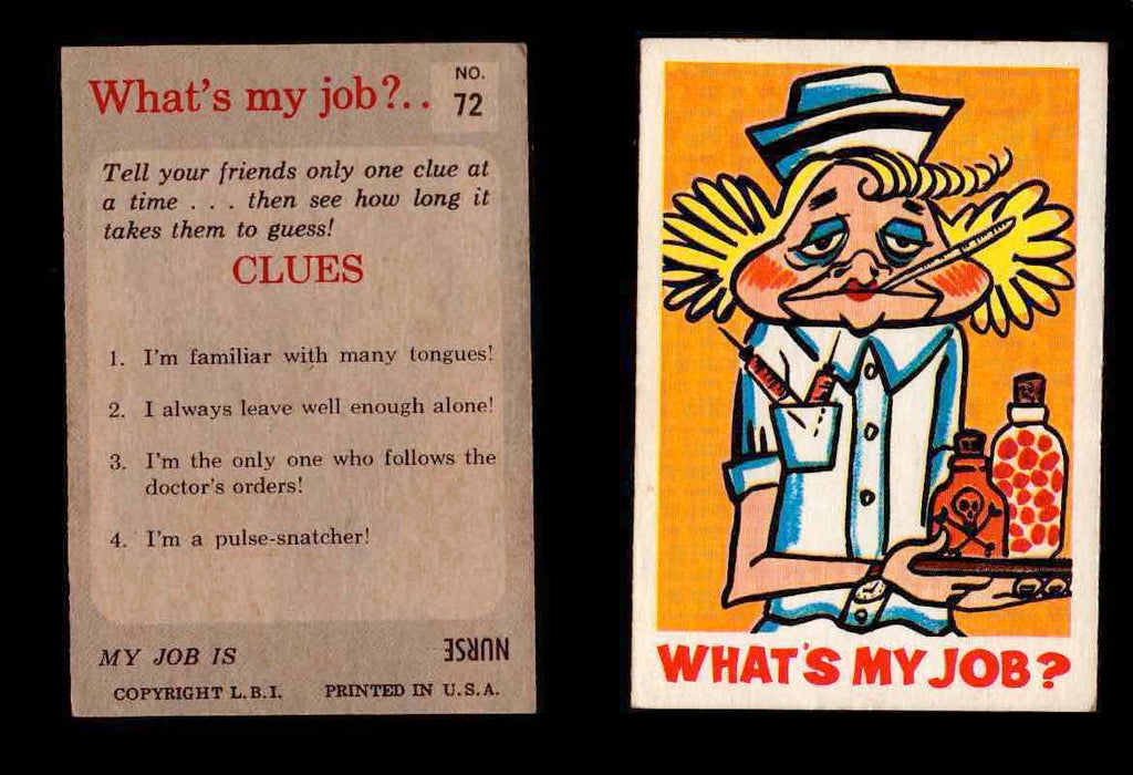 1965 What's my Job? Leaf Vintage Trading Cards You Pick Singles #1-72 #72  - TvMovieCards.com