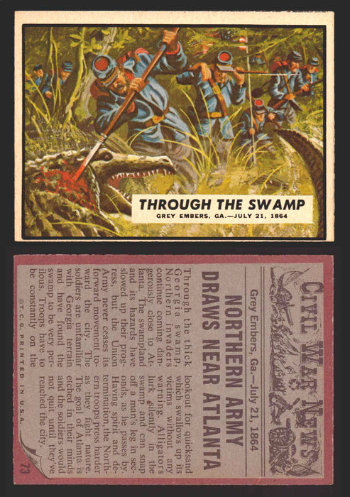 1962 Civil War News Topps TCG Trading Card You Pick Single Cards #1 - 88 73   Through the Swamp  - TvMovieCards.com