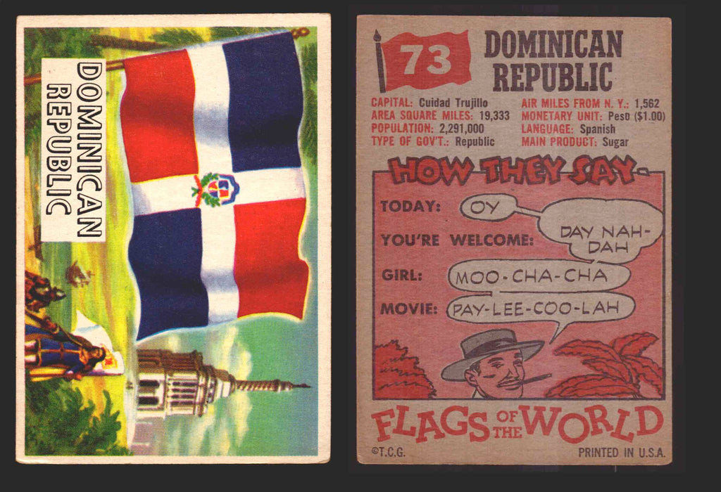 1956 Flags of the World Vintage Trading Cards You Pick Singles #1-#80 Topps 73	Dominican Republic  - TvMovieCards.com