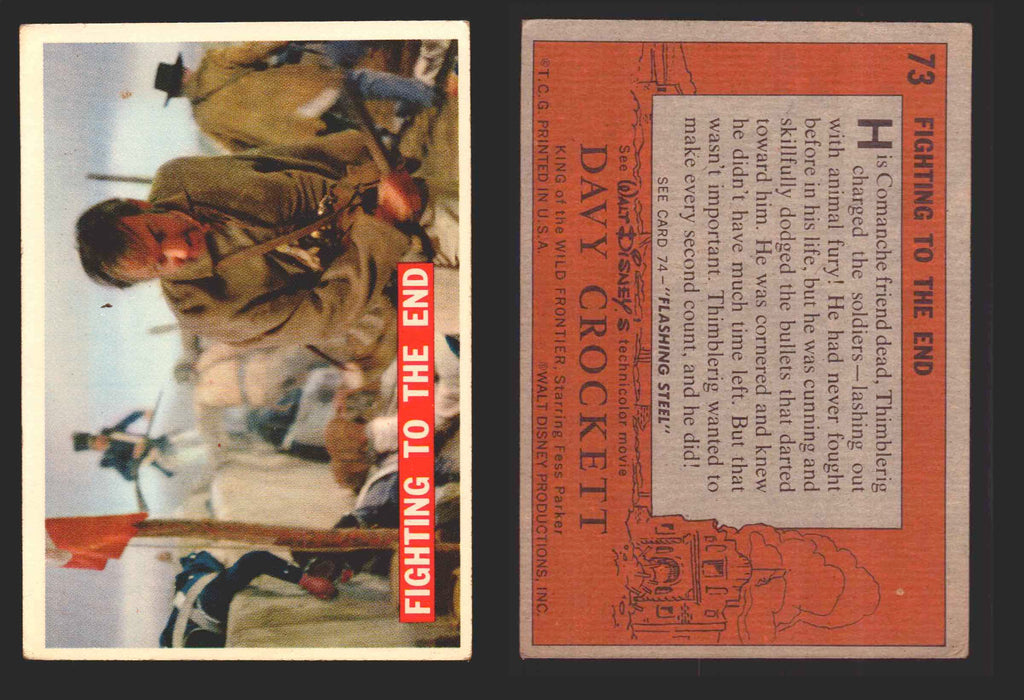 Davy Crockett Series 1 1956 Walt Disney Topps Vintage Trading Cards You Pick Sin 73   Fighting to the End  - TvMovieCards.com